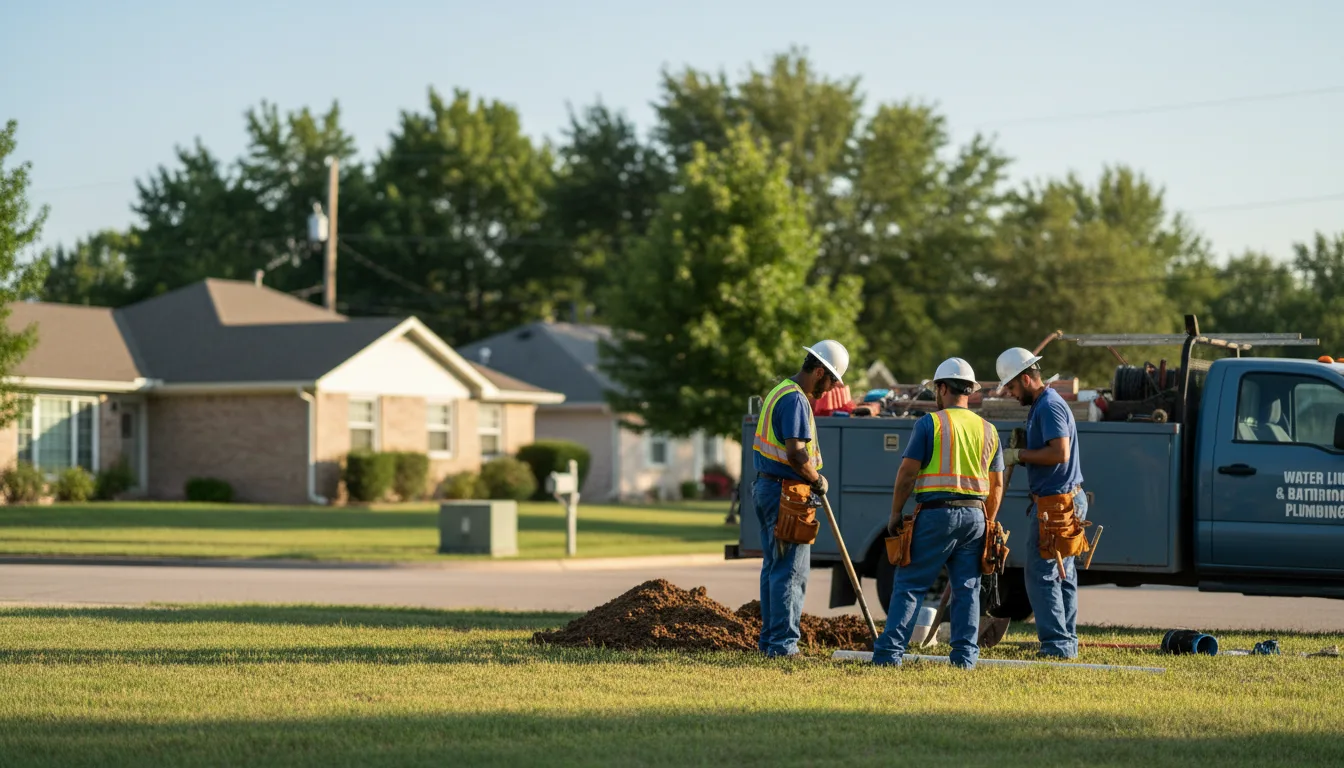 Residential water line and bathroom plumbing service in Iron City, TN